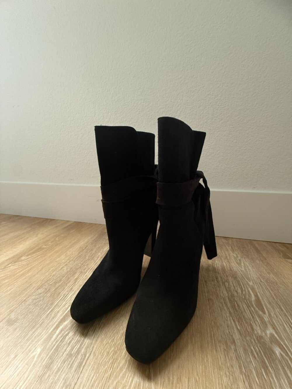 House of Harlow 1960 "Hazel Bootie," black suede, size 8